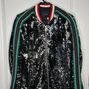 Zara Sequin Bomber Jacket